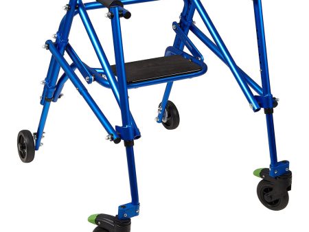 Circle Specialty Kilp 4 Wheeled Walker with Seat- Blue, Medium Fashion