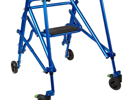 Circle Specialty Kilp 4 Wheeled Walker with Seat - Blue, Large For Cheap