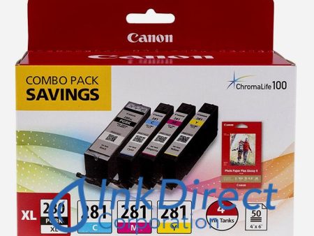 Genuine Canon 2021C006 2021C006AA  PGI-280XL Black 281 C M Y Ink Jet Cartridge 4-Color For Sale