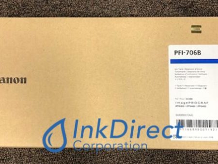 ( Expired ) Genuine Canon  6689B001AA  PFI-706B Ink Jet Cartridge Blue on Sale