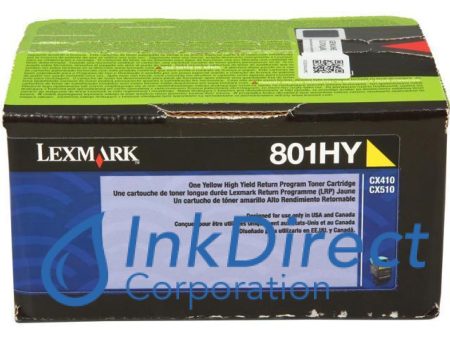 Genuine Lexmark 80C1HY 801HY Return Program  Toner Cartridge Yellow CX410DE CX410DTE CX410E CX510DE CX510DHE CX510DTHE Hot on Sale