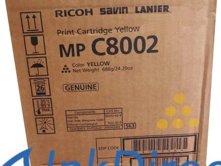 Genuine Ricoh Savin Lanier 842084 841781 MP C8002 Print Cartridge Yellow MP C7502 C6502 C8002 on Sale