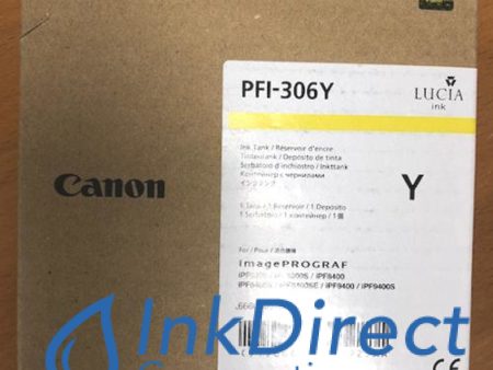 ( Expired ) Genuine Canon 6660B001AA   PFI-306Y Ink Tank Yellow For Discount